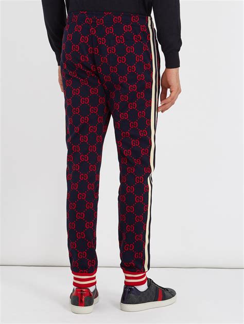 gucci retro technical jersey track pants blue white|Gucci tracksuit pants.